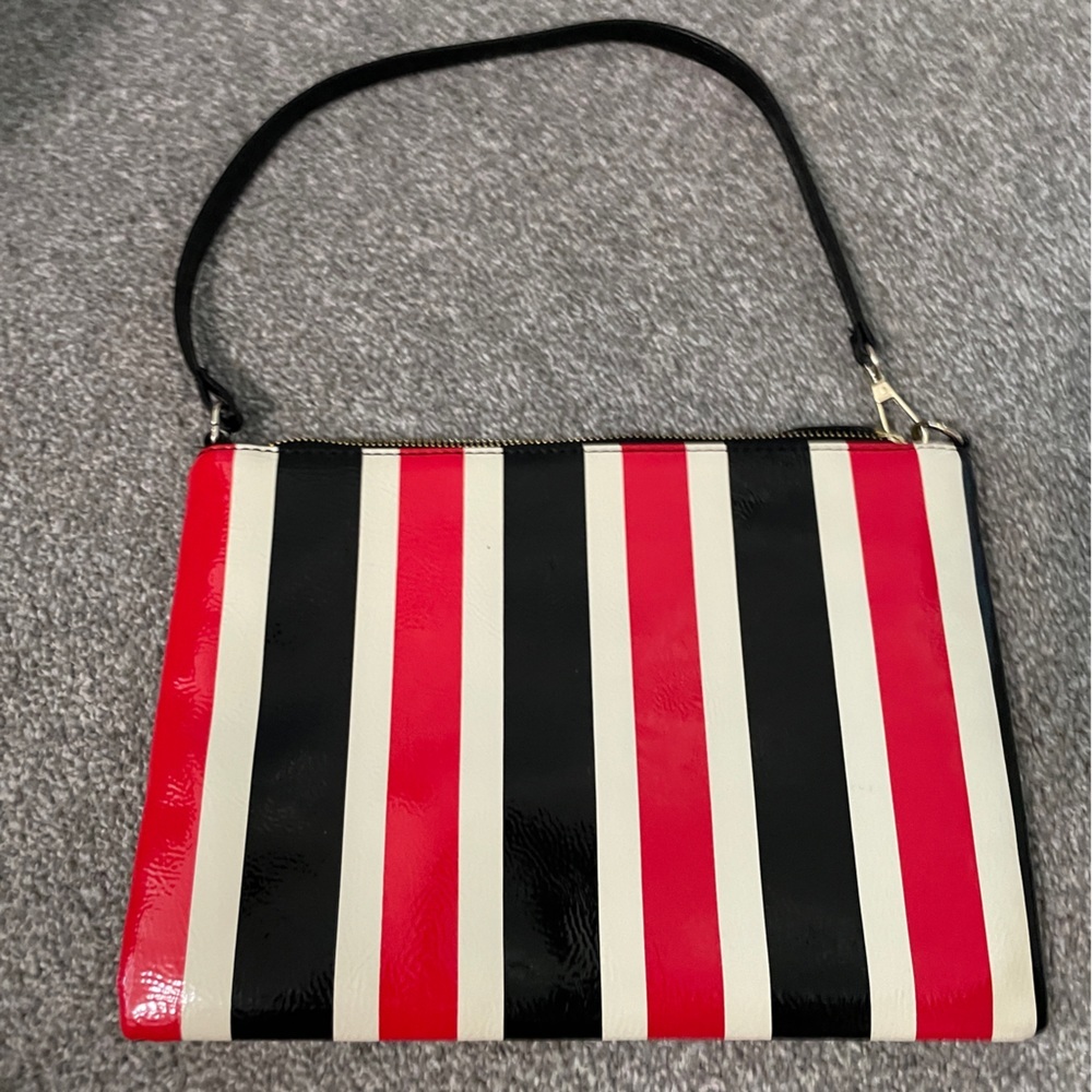 TOSS Designs Red, White, Black Stripe shoulder bag - Picture 1 of 9